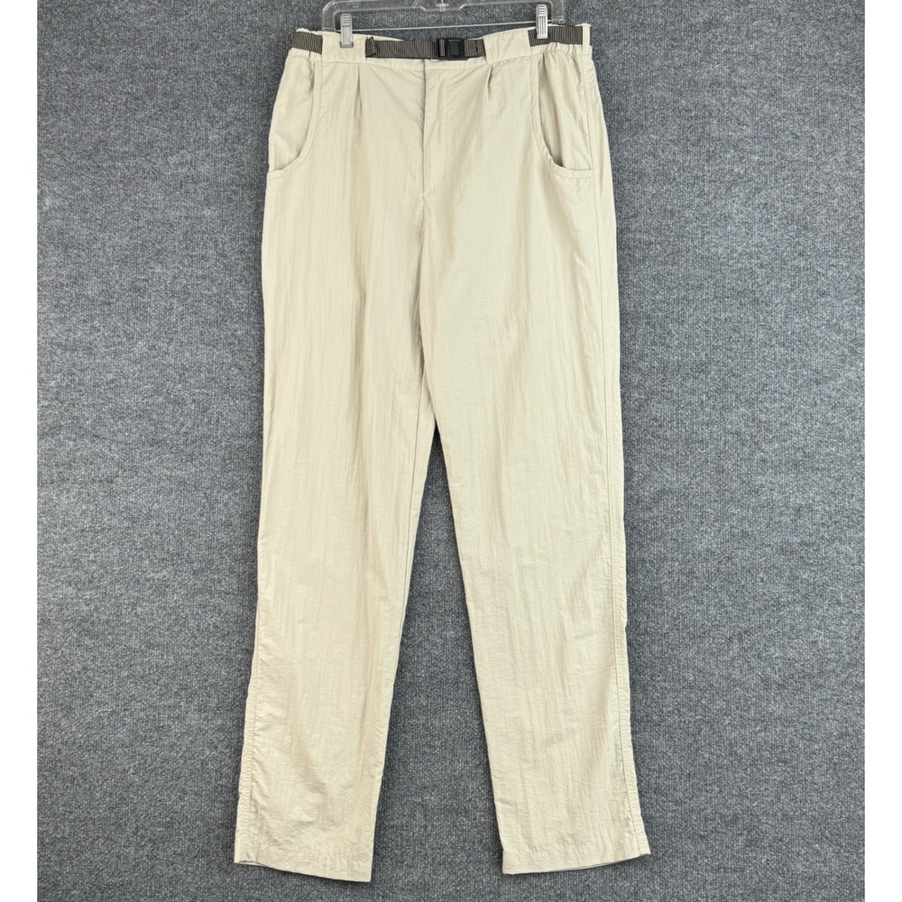 RailRiders Adventure Khaki Pants Men's M Tall Beige Nylon Hiking Travel Belted